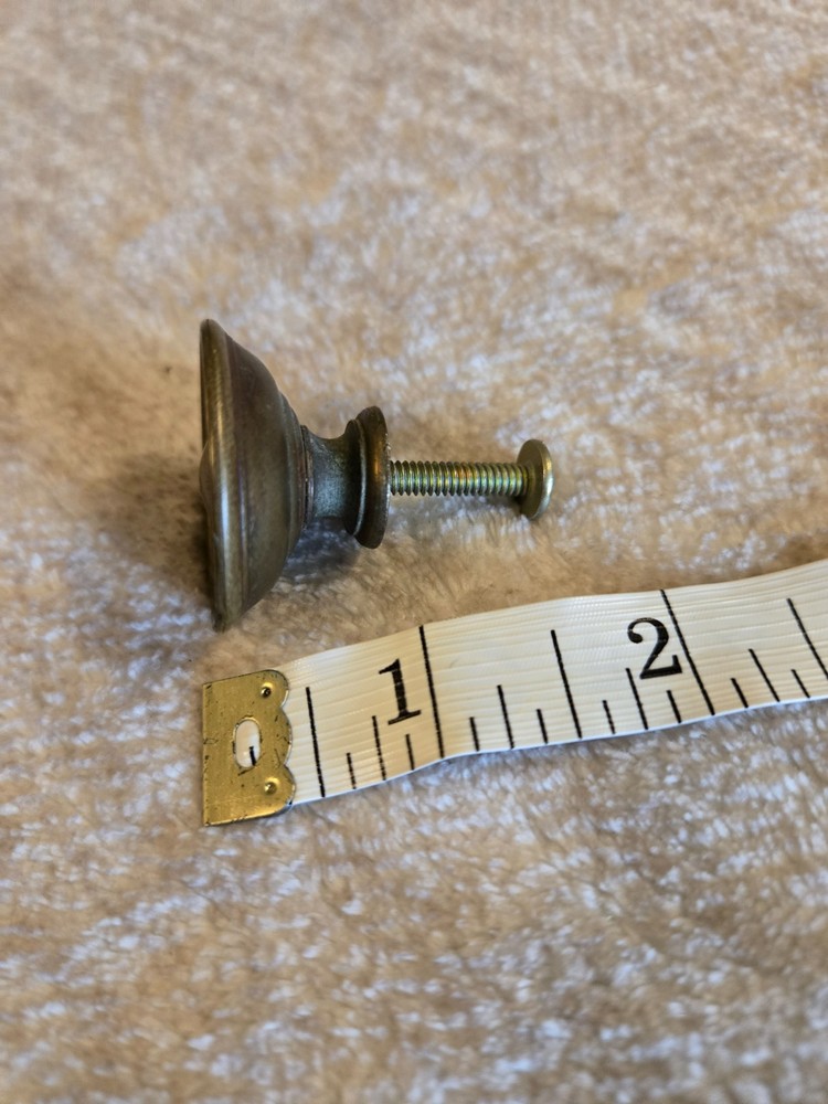 Pair of Vintage Victorian Styled Solid Antiqued Brass Knobs