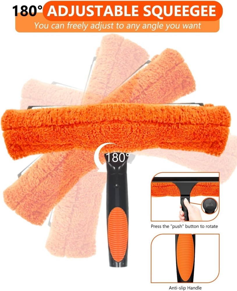 26FT Window Squeegee for Window Cleaning Kit with 5-19 Foot Telescoping Exte...