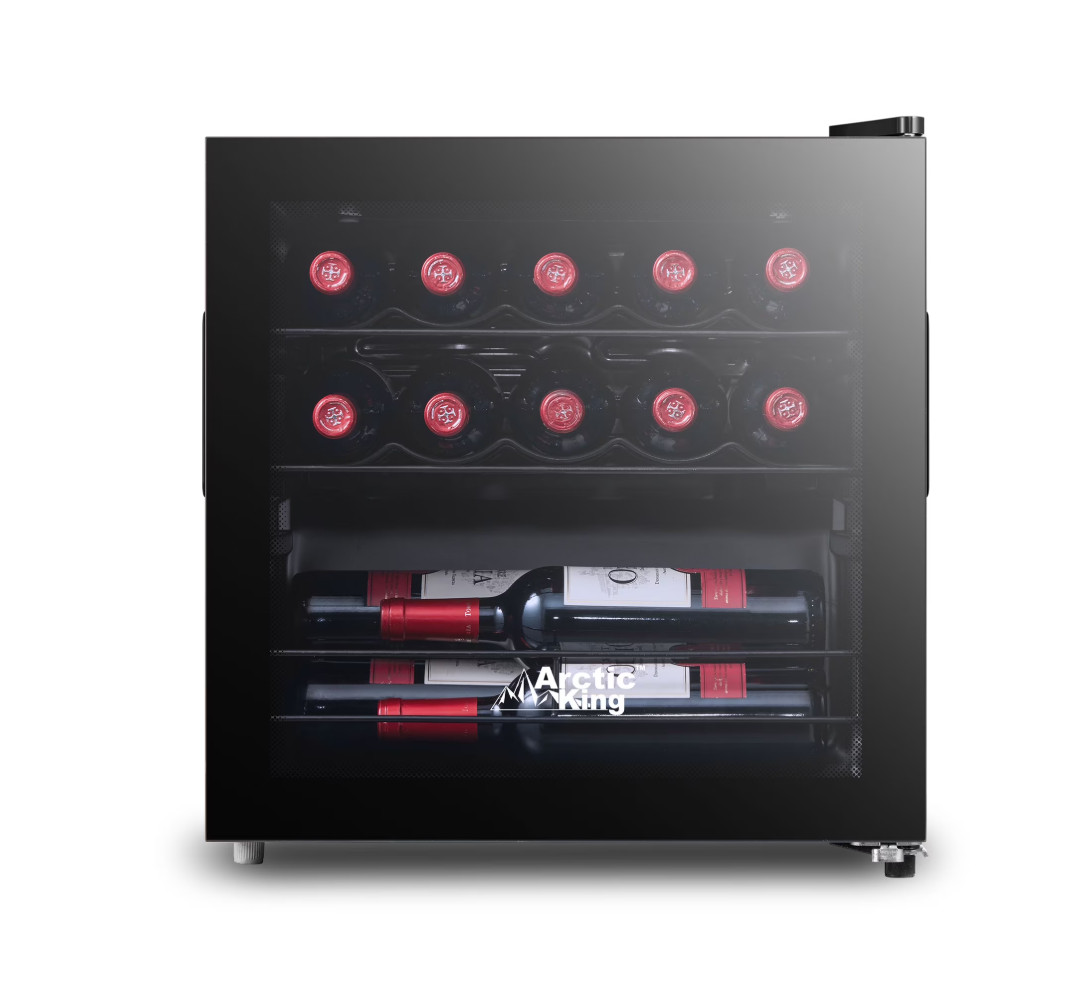 Arctic King 14-Bottle 17.3-inch Wine Cooler, Full Glass Door, ARW14B0ABB