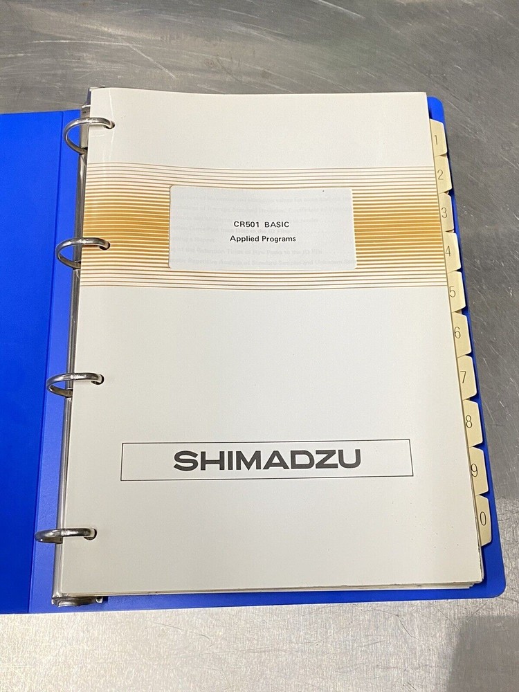 Shimadzu CR501 Chromatopac / Basic Applied Prog-Users Guide / Instruction Manual