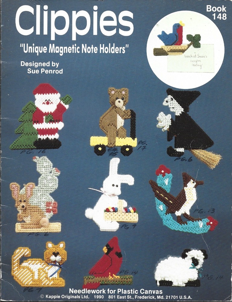 Clippies - Unique Magnetic Note Holders - Plastic Canvas Instruction Booklet