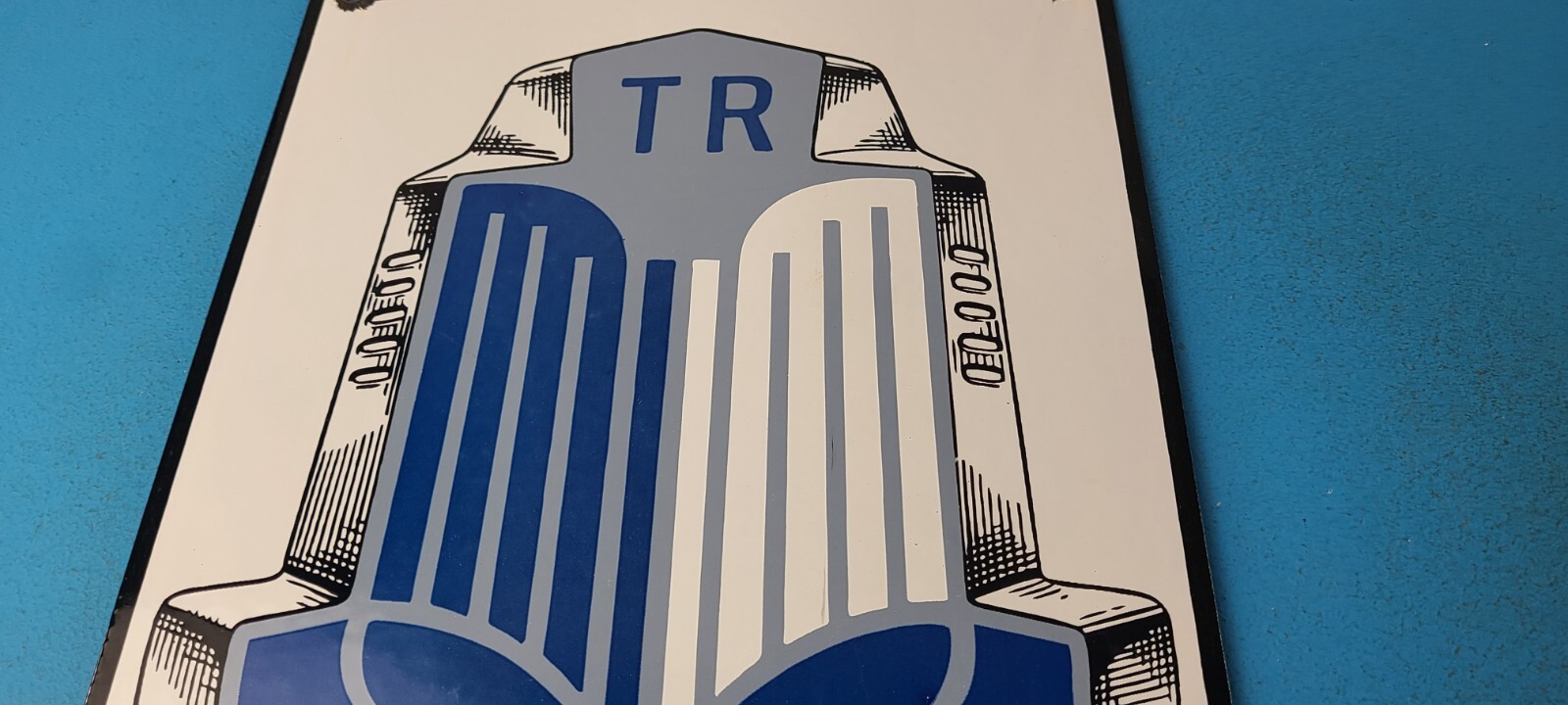 Vintage Triumph Automobiles Sign - Gas Service Dealer Pump Porcelain Sign