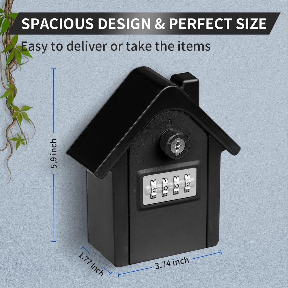 Key Lock Box with Combination Wall Mounted Key Storage Box Waterproof