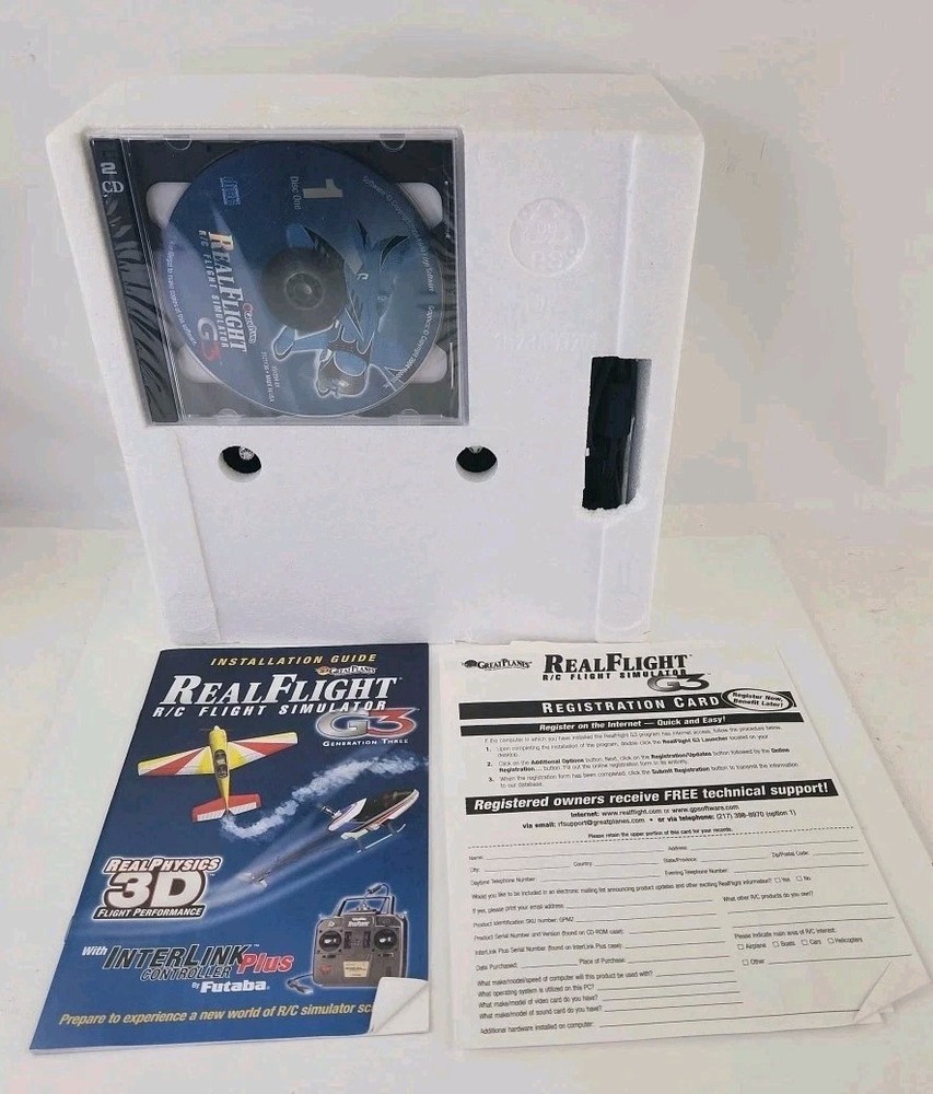 RealFlight R/C flight simulator G3 Interlink controller Plus by Futaba 3D +