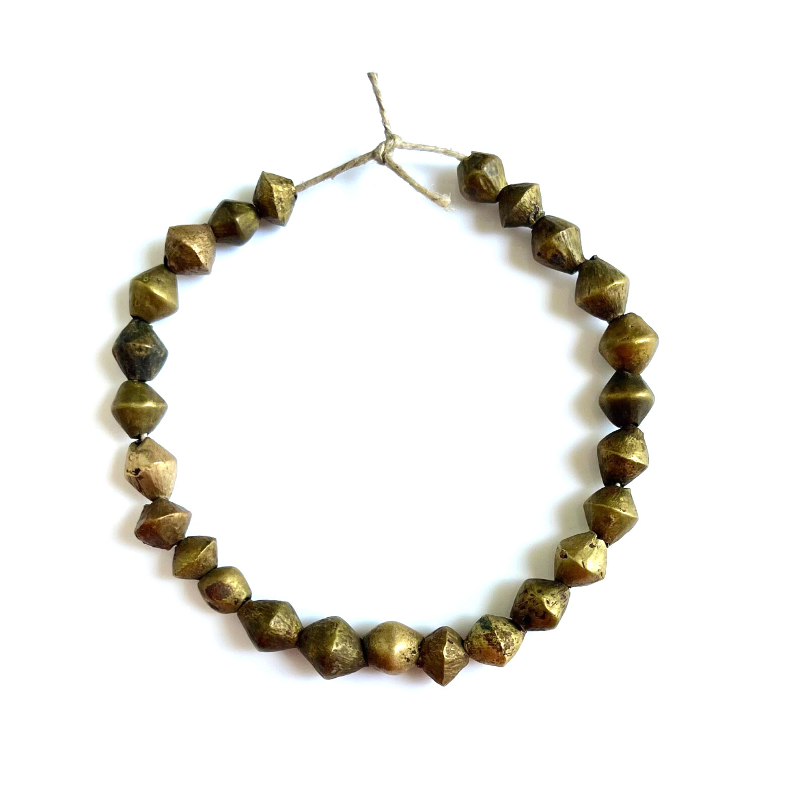 25 Vintage 1940s Brass Bicone Beads From West Africa; Very Cool & Rustic