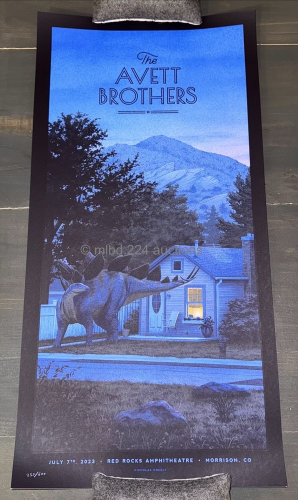 THE AVETT BROTHERS - July 7 2023 Red Rocks - Nicholas Moegly SE Show Poster
