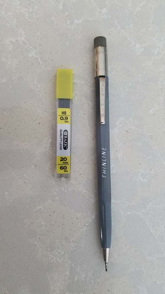Scripto Thinline Mechanical Pencil (Grey) New old stock, with lead.