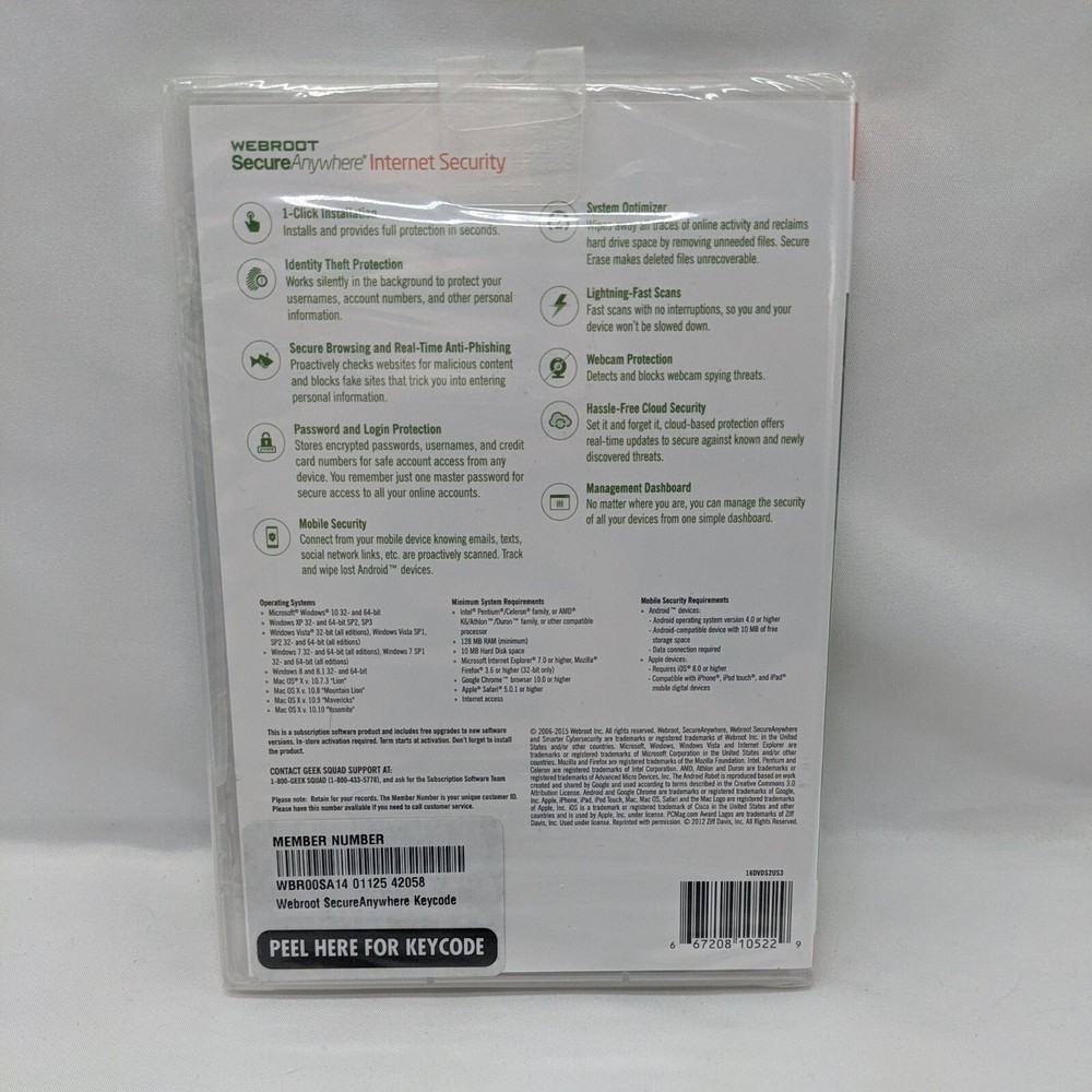 Webroot Secure Anywhere Internet Security PC Mac Mobile Sealed