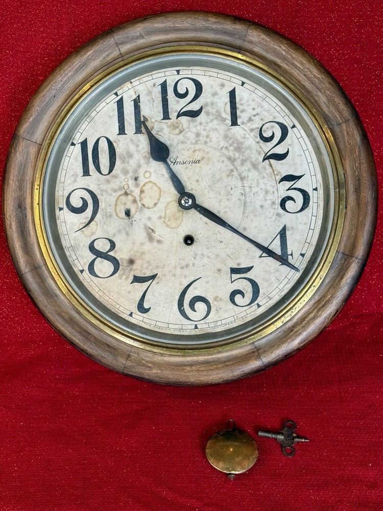 Antique ANSONIA Gallery CLOCK RUNNING!!!