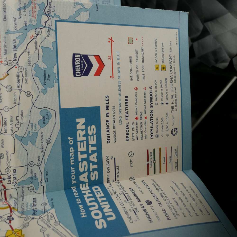 1966 Chevron Eastern United States Map