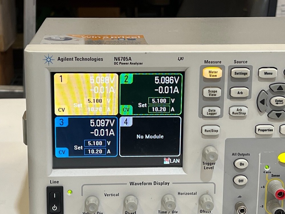 Agilent N6705A DC Power Analyzer with 3 Each N6731B DC Power Modules Installed