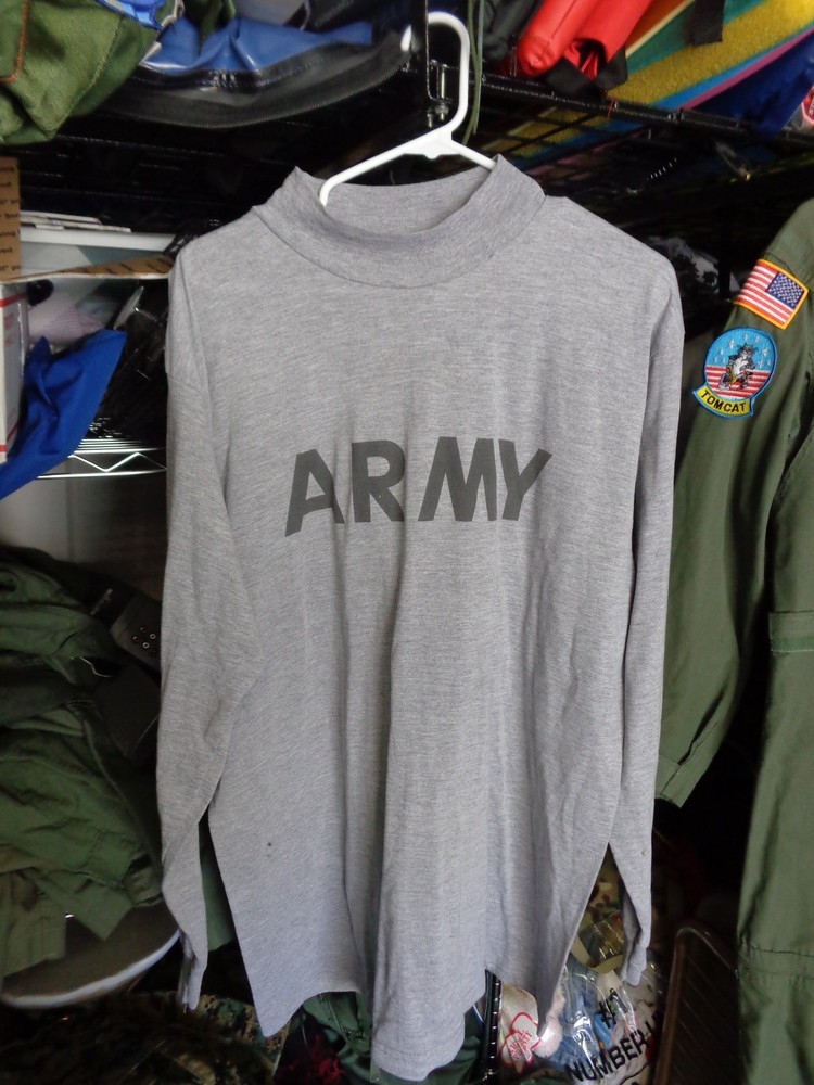 US ARMY GREY LONG SLEAVE SHIRT HIGH NECK