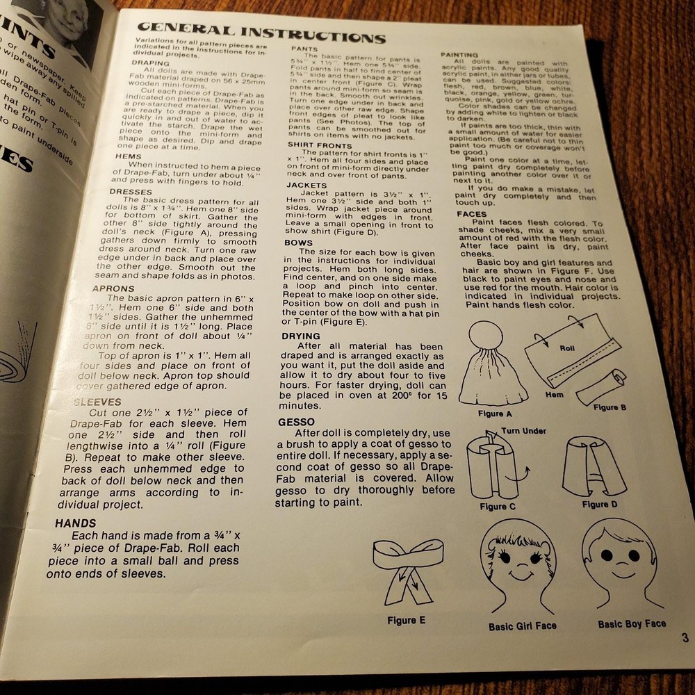 And I Made It Myself Wee Ones Draped Figures Pattern Leaflet