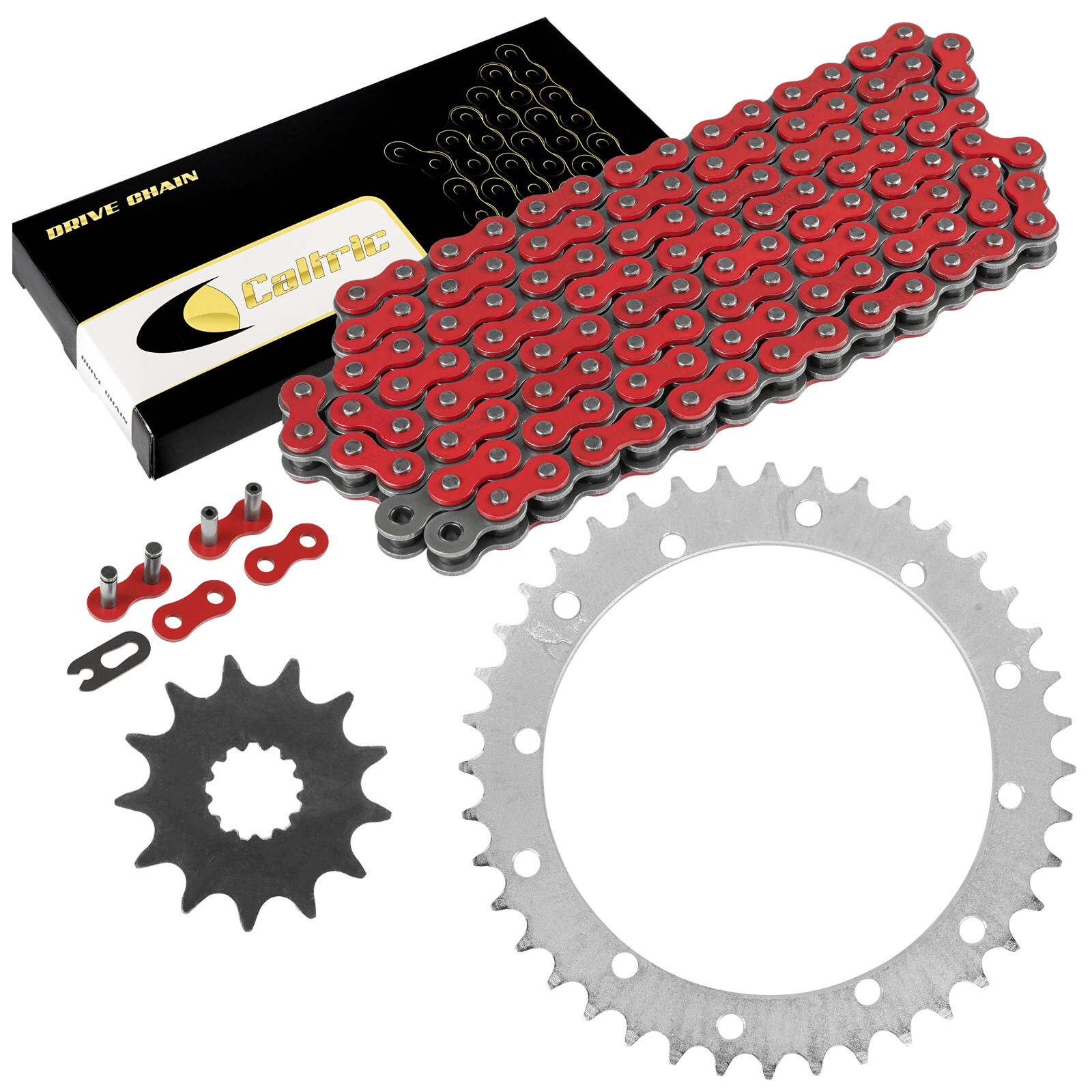 Red Drive Chain And Sprockets Kit for Yamaha Raptor 660R YFM660R 2001-2005