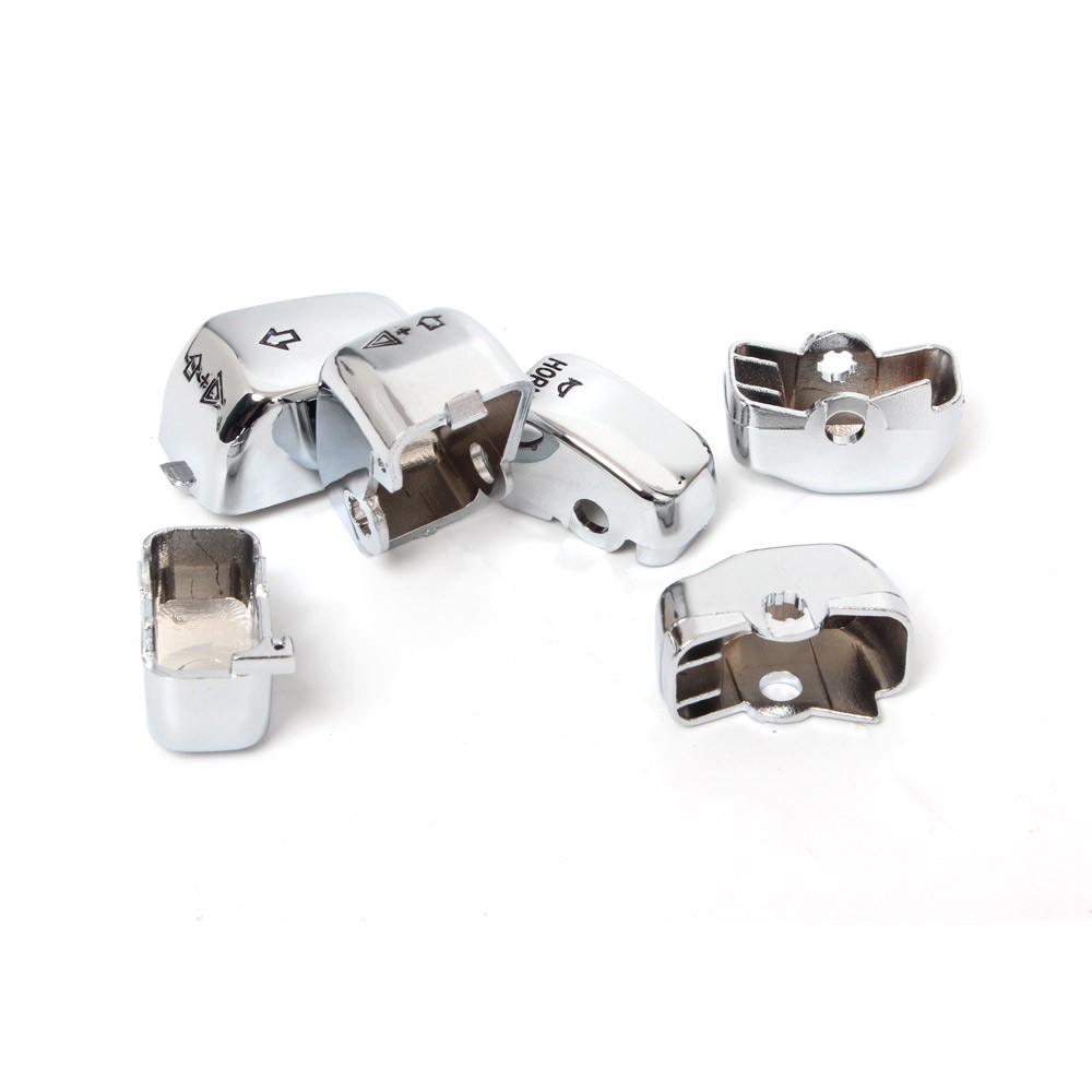 Chrome Hand Control Switch Button Caps Fit For Harley Touring Dyna Softail FXDWG