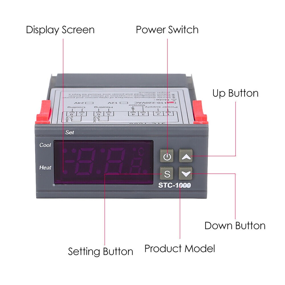 1 PC STC-1000 Digital Temperature Controller Thermostat Aquarium NTC Sensor