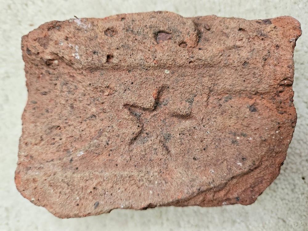 Antique Brick Impressed Star - possible Hudson River