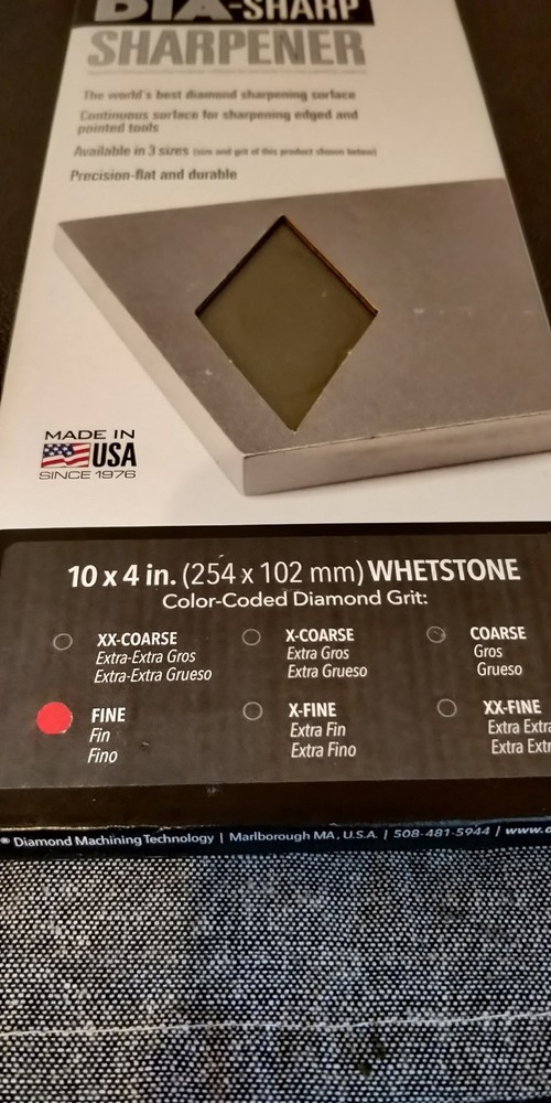 DMT DiaSharp Bench Stone D10F 10" FINE Sharpening Whetstone