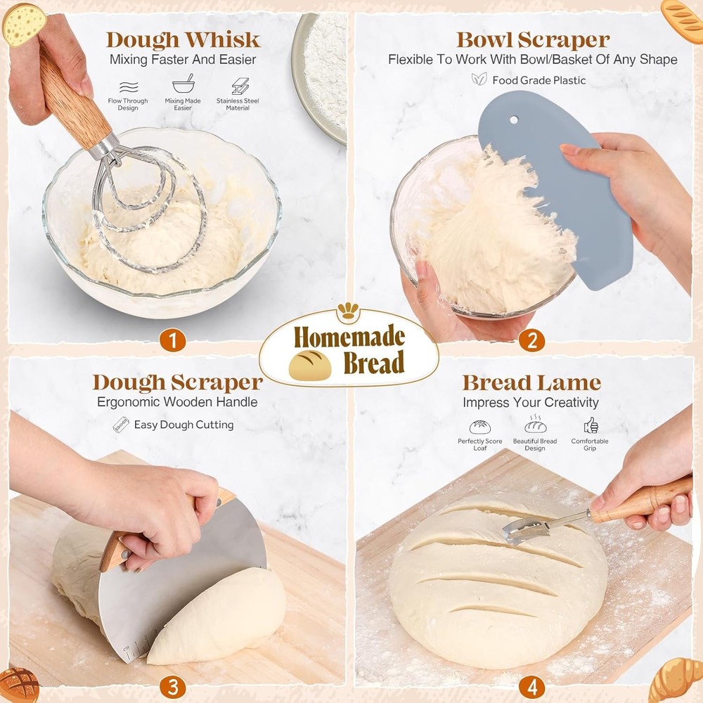 Sourdough Starter Kit Sourdough Bread Baking Supplies Bread Proofing Basket