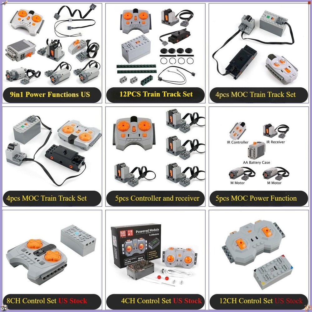 US Remote Control Power Functions Set M Motor & Battery Box for Model Trains MOC