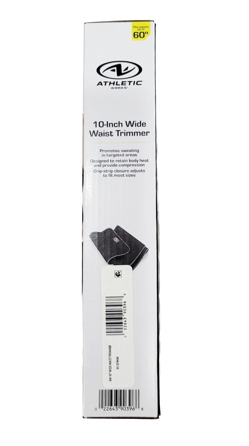 Athletic Works 10" Waist Trimmer Adjustable Grip Strip + Stretch, Fits up to 60"