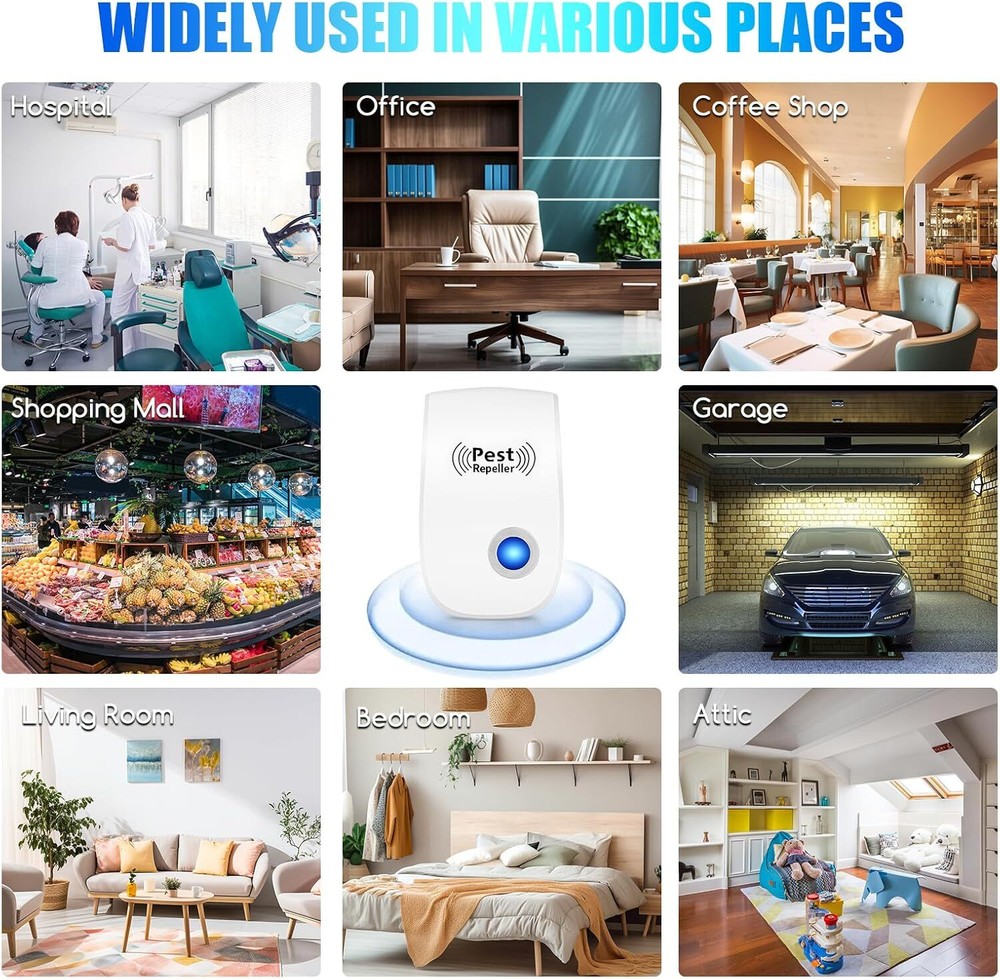 10Pack Plug-in Ultrasonic Repeller - Upgraded for Mouse Ant Bug Control