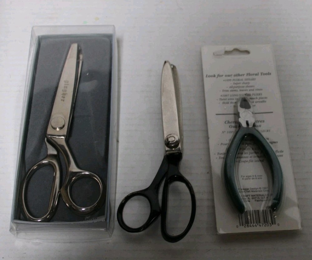VINTAGE GINGHER PINKING SHEARS SCISSORS - 7 1/2" LONG BBA-27 Plus Bonus