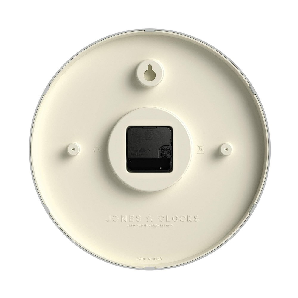 JONES CLOCKS® Studio Clock | Modern Round wall Clock | 12 inch | Gray | Eas