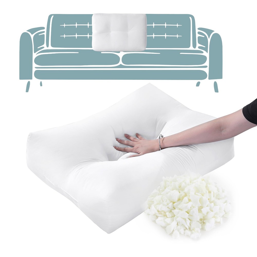 Shredded Foam Sofa Back Cushions, Supportive Back Cushion Replacement for Cou...