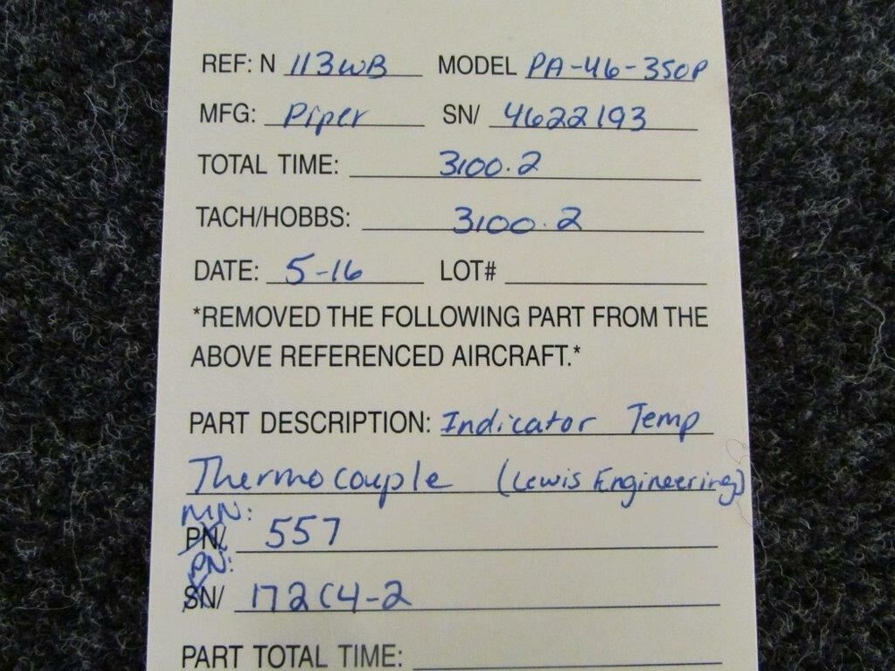 172C4-2 Lewis Engineering Indicator Temp. Thermocouple