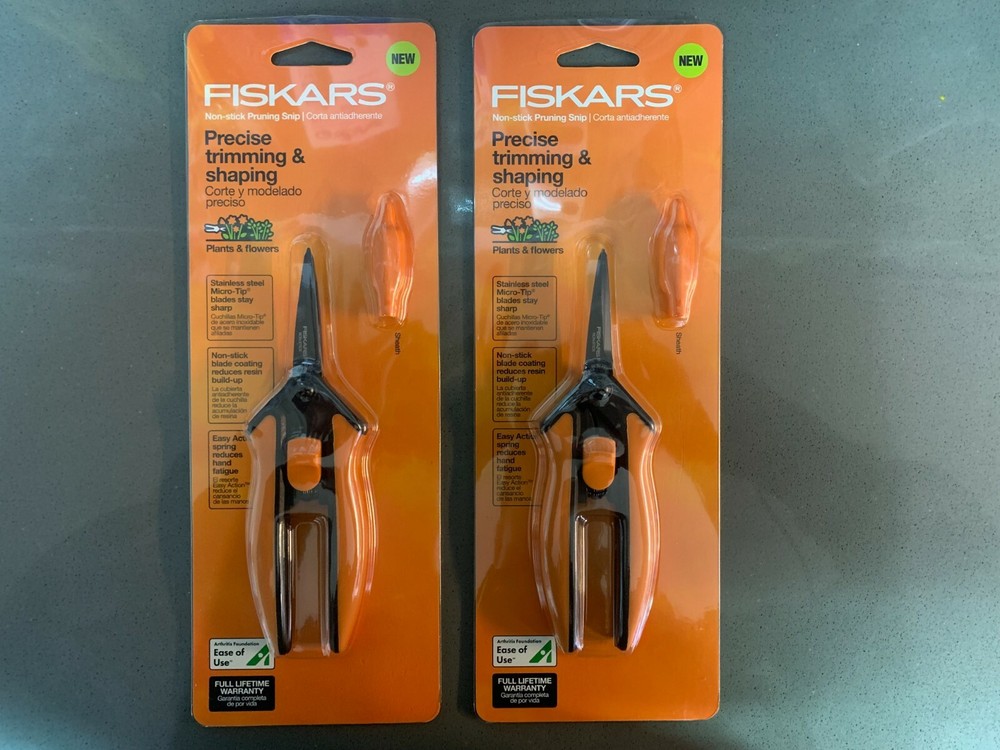2 Micro-Tip Pruning Shears, Non-Stick Precision-ground Blades, 6” Sharp Scissors