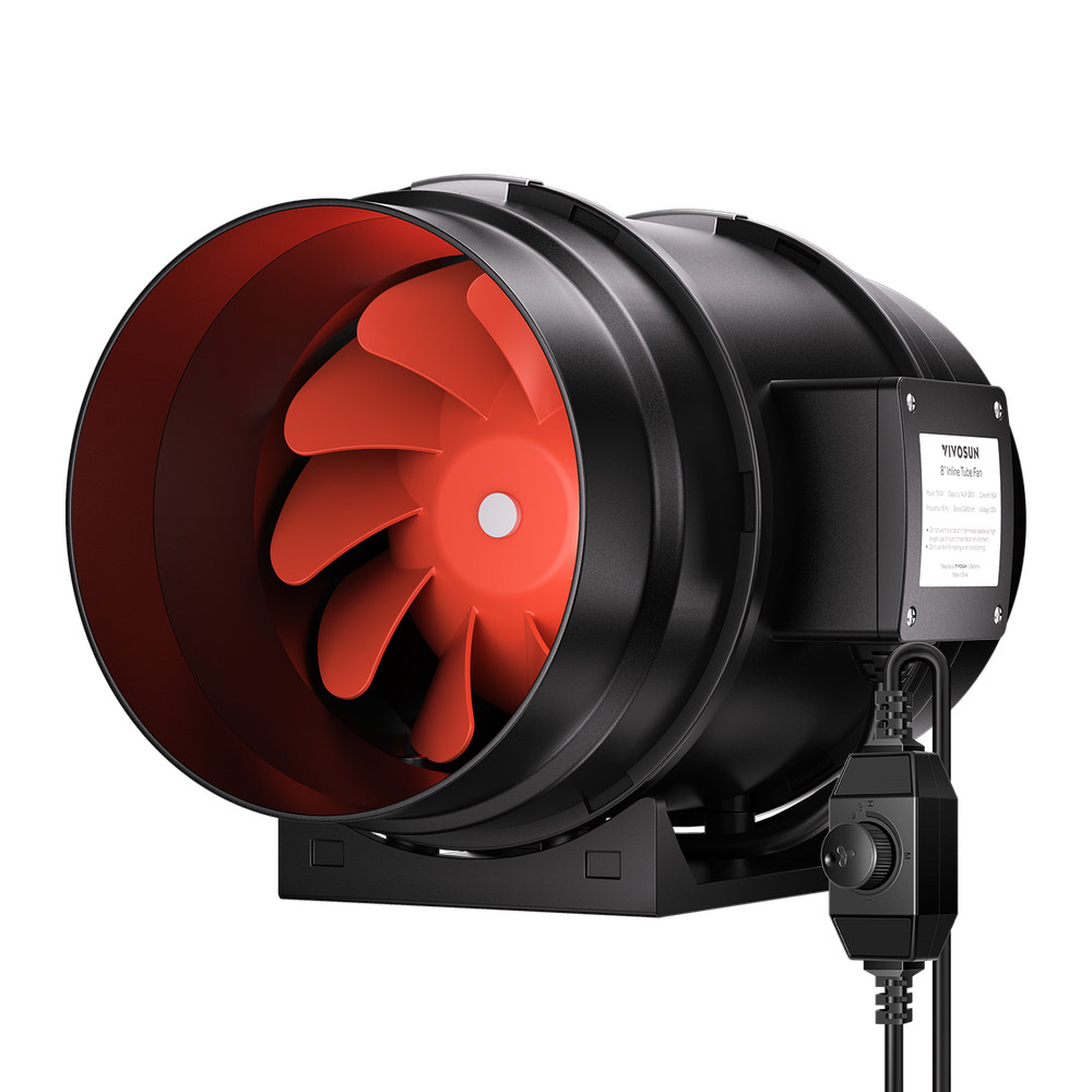 VIVOSUN 8" 720 CFM Inline Duct Fan Variable Speed Controller HVAC Exhaust Blower