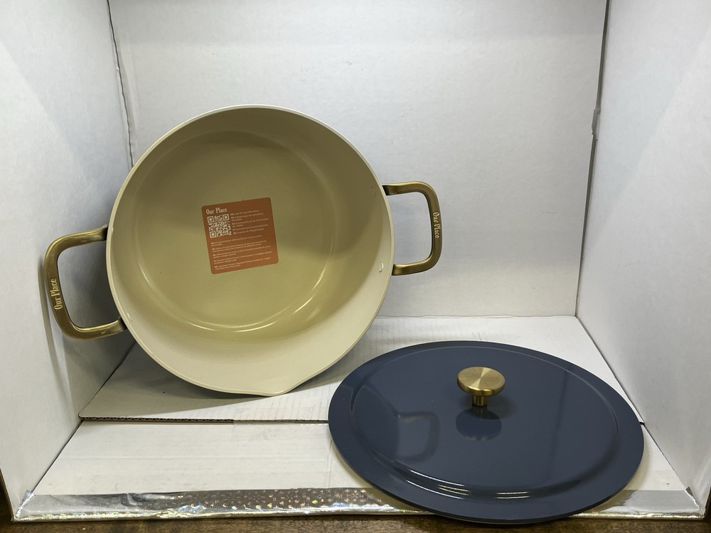 Our Place 8-PC Essential Ceramic Nonstick Cookware Set Blue Store Display Set