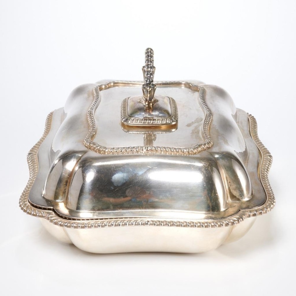 Harrison Brothers Howson Alpha HB&H Silver Soldered Rectangular Lidded Dish 11"l