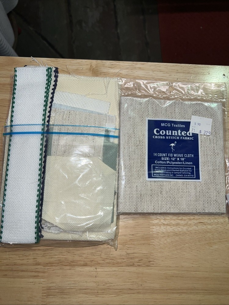 Fabric Cross Stitch  Lot