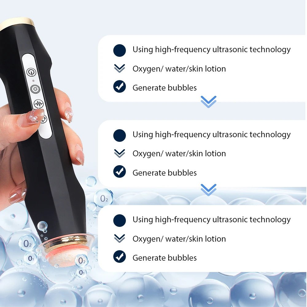 Portable Oxygen Bubble Pen Rechargeable CO2 Oxygen Bubble Machine Deep Clean Dir