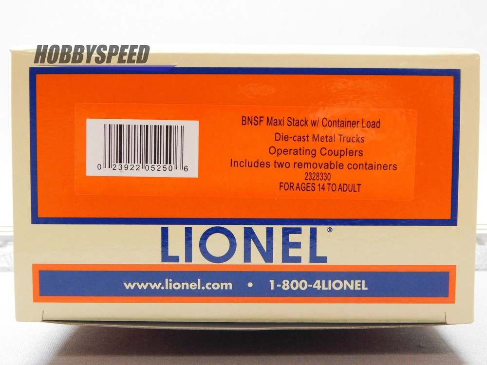 LIONEL BNSF MAXI STACK W/ CONTAINER LOAD freight train flatcar flat 2328330 NEW