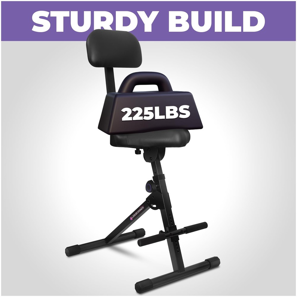 Adjustable Guitar Stool with Backrest Music Chair