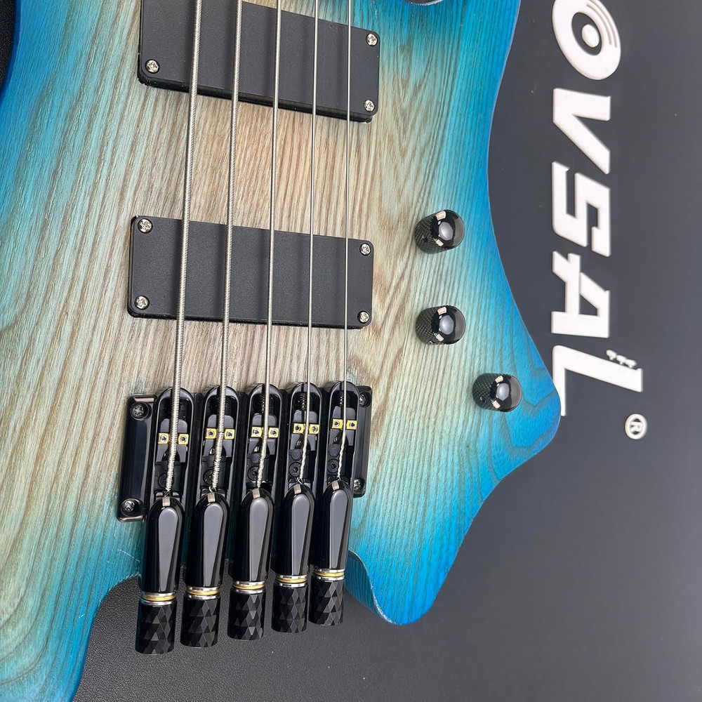 Headless 5 String Electric Bass Brass Bridge Single String Saddles