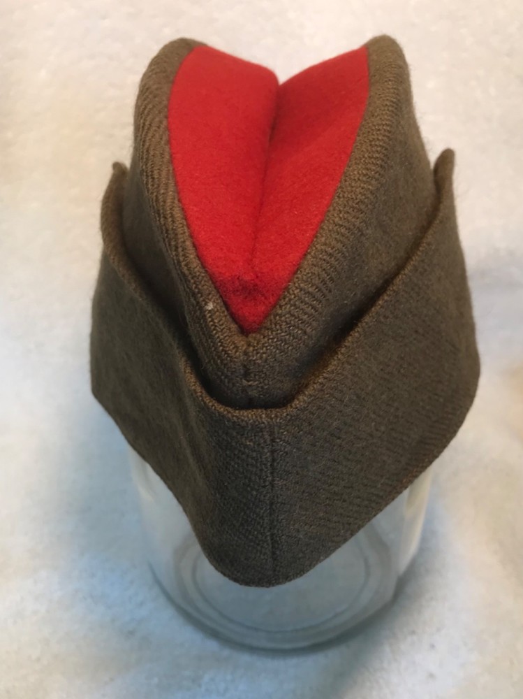 WW2 RCAC Khaki and Red Wedge Cap