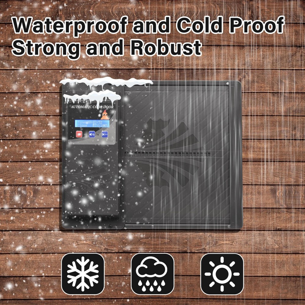 Automatic Chicken Coop Door Anti Pinch/Large LCD display/Timer