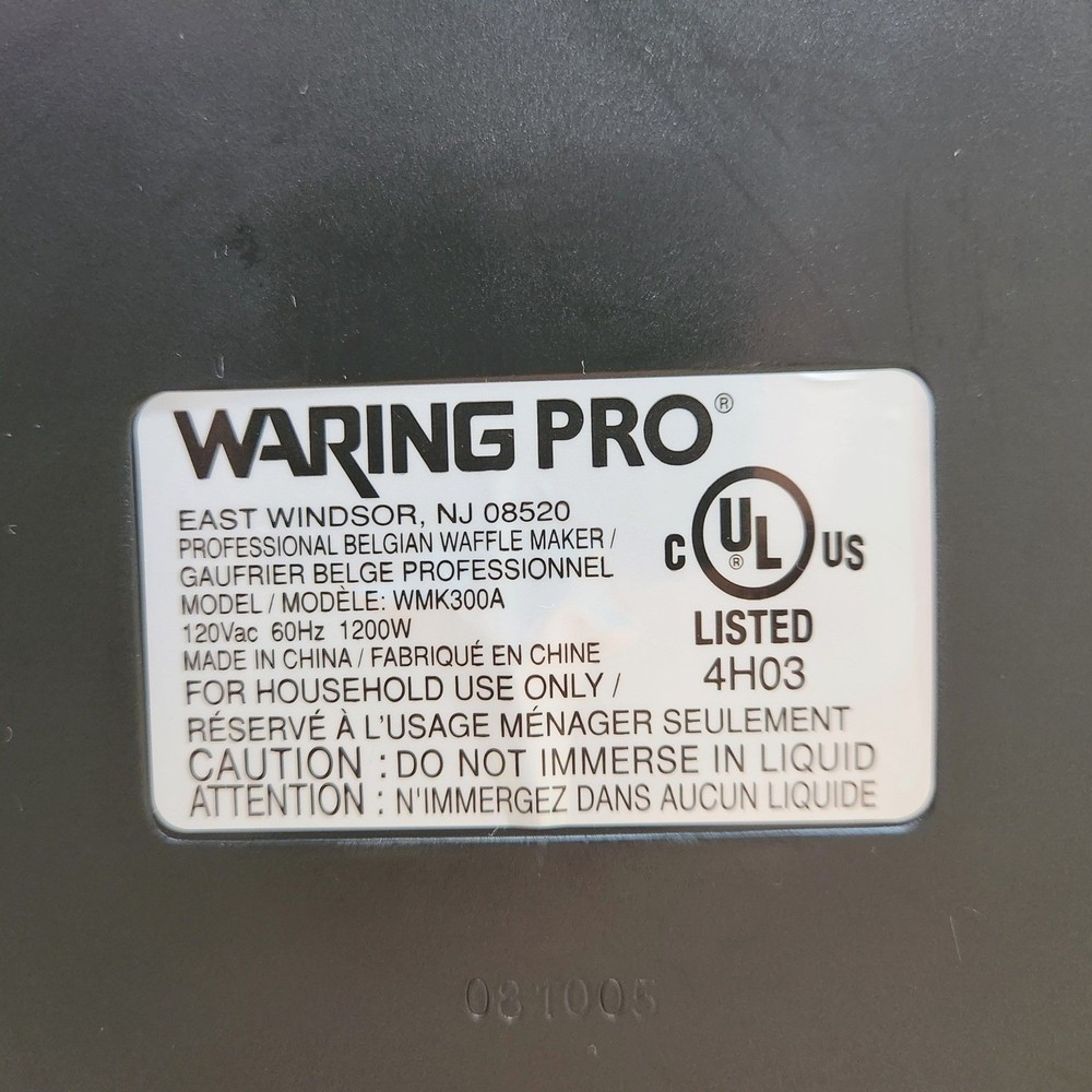 Waring Pro Professional Waffle Maker Thick Belgian Style Deep Pockets Nonstick