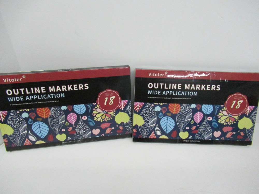 vITOLER Outline Marker WIDE APPLICATION 18 COUNT X2 BOXES