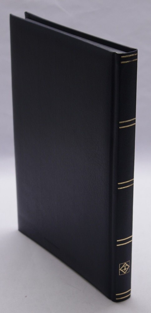 BLUE LEATHER 32 Page Stamp Stock Book, Black Pages, 9 Strips/Page - FREE SHIP