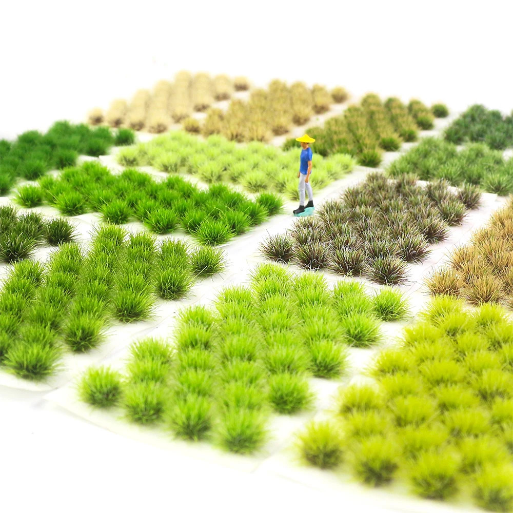 32PCS Mini Static Grass Tufts Model Plants for Diorama Layout Terrain