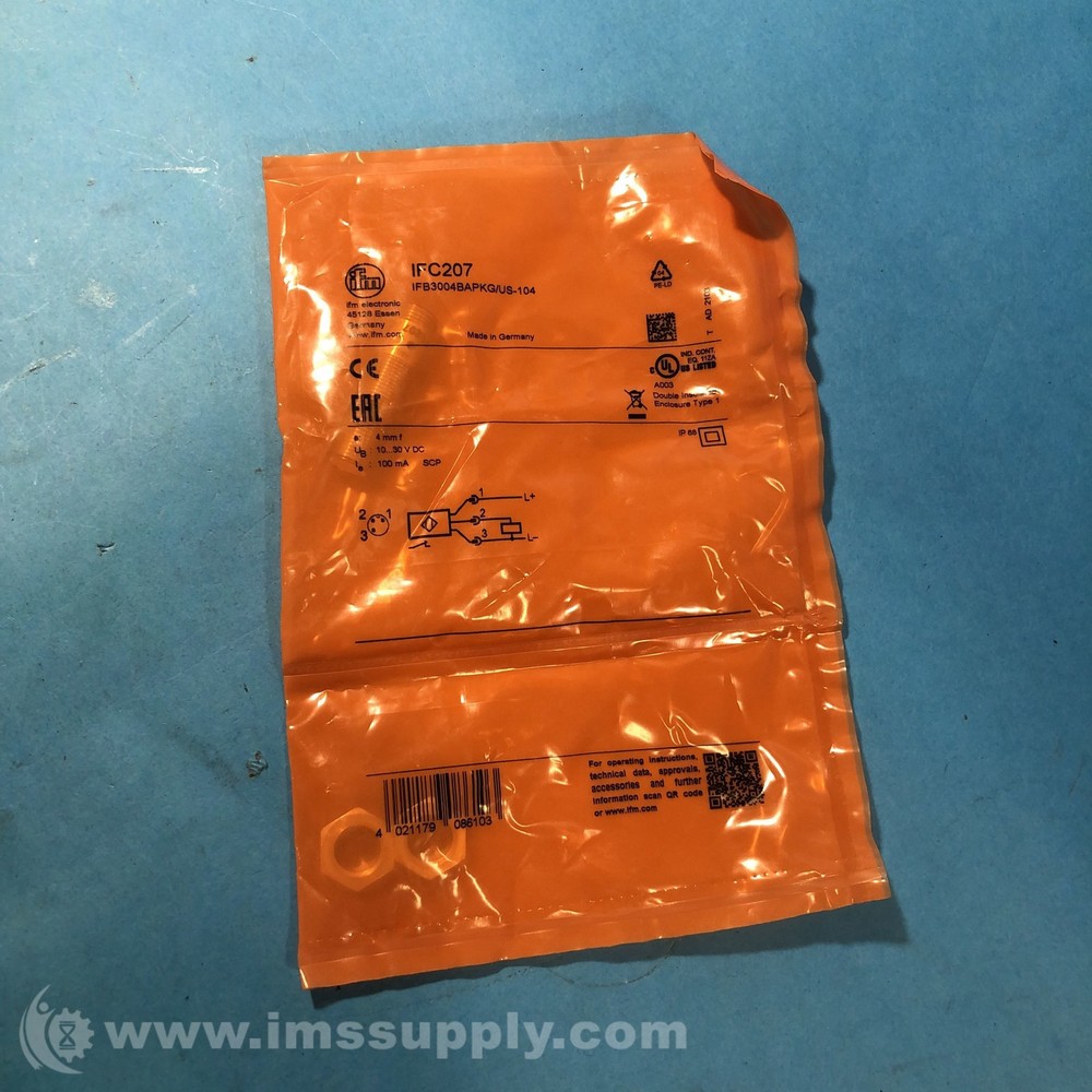 IFM IFC207 Inductive Sensor, 10-30 Vdc FNFP