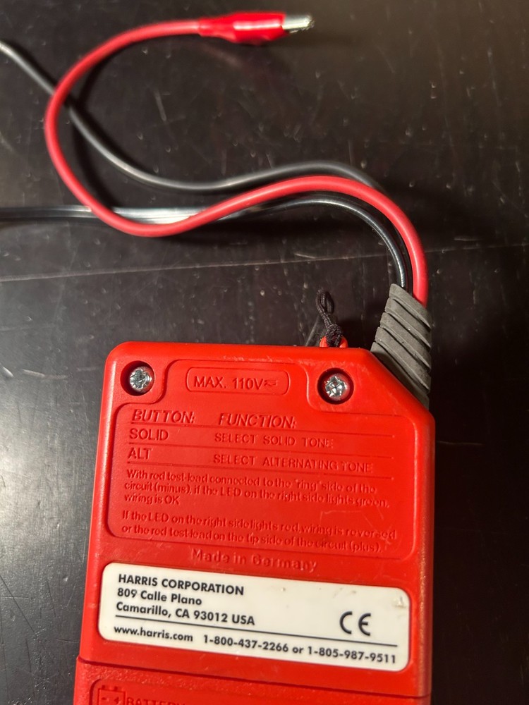 Harris Pro2000 Tone Generator & Probe Set with Case Cable Tracer Tester