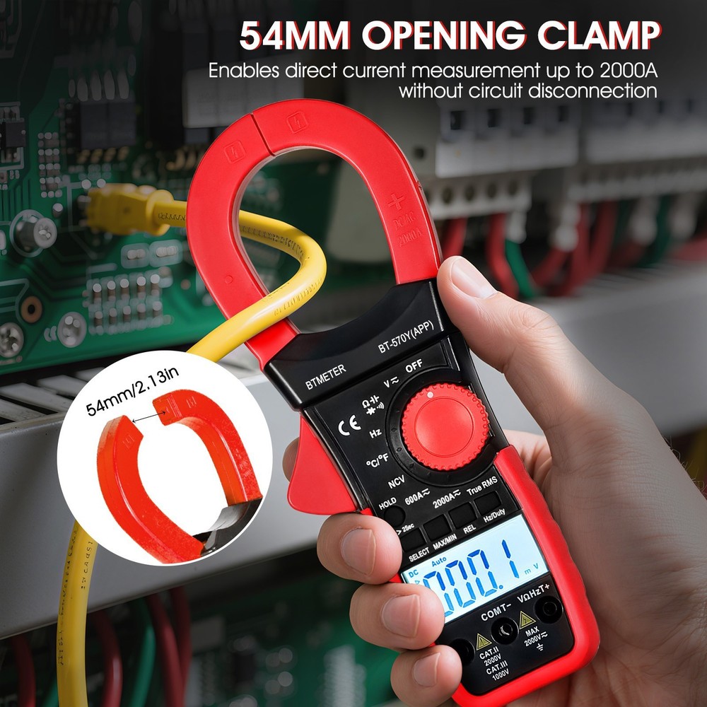 Digital Clamp Meter Multimeter 2000A 2000V TRMS AC DC Current Volt Amp 6000Count