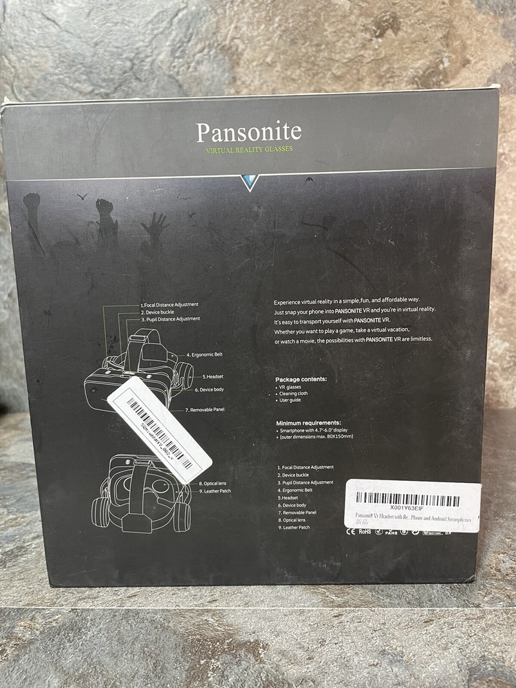 New Pansonite VR Headset 3D Glasses Virtual Reality w/ Remote Controller
