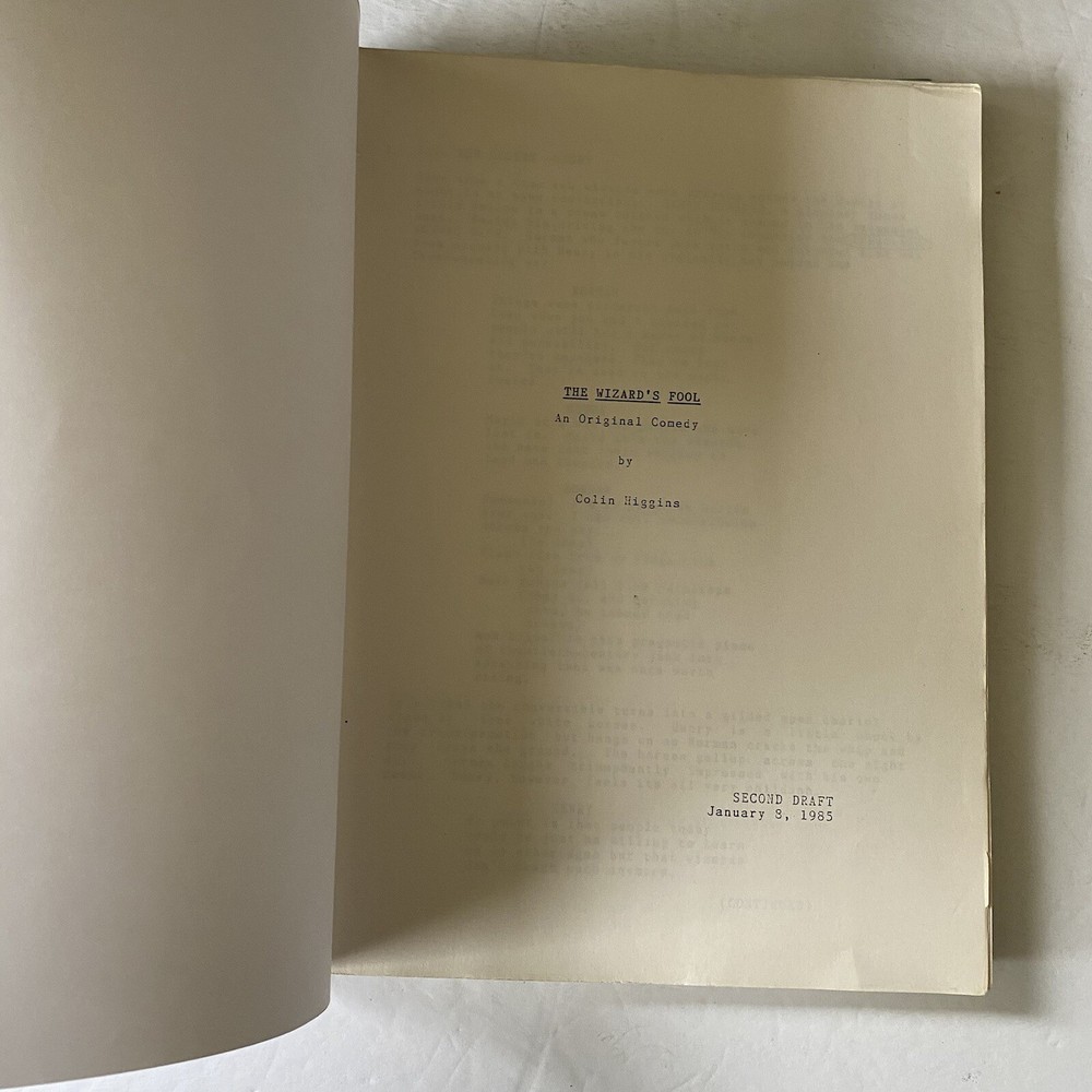 COLLIN HIGGENS Draft Screenplay The Wizards Fool 2nd Draft 1985